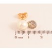 Сережки Xuping колір 18K з кристалами Swarovski пусети "Перлини із кристалами Golden Shadow" фото №2