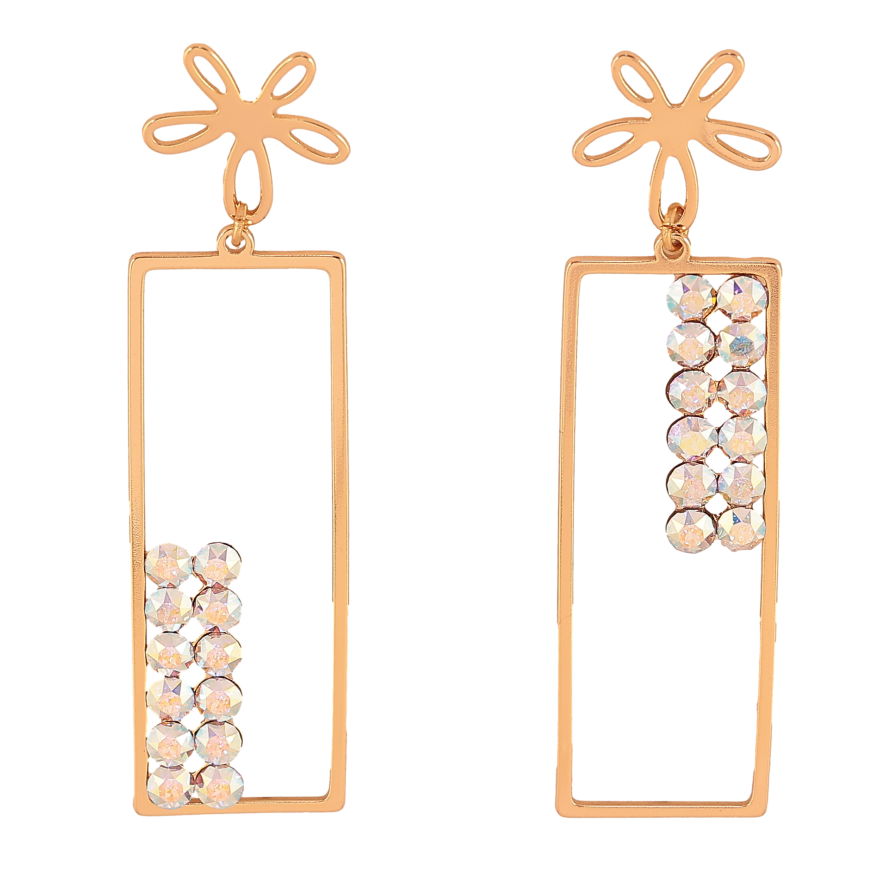 Сережки Xuping колір 18K з кристалами Swarovski пусети "Підвіски з кристалами АВ" фото №1