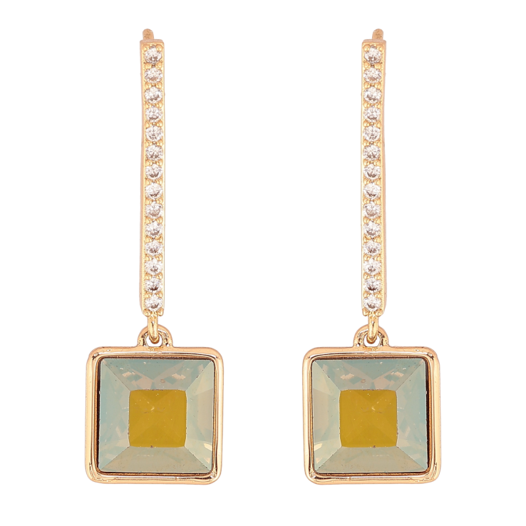 Серьги Xuping цвет 18K с кристаллами Swarovski пусеты "Подвески с кристаллами  Iridescent Green" фото №19