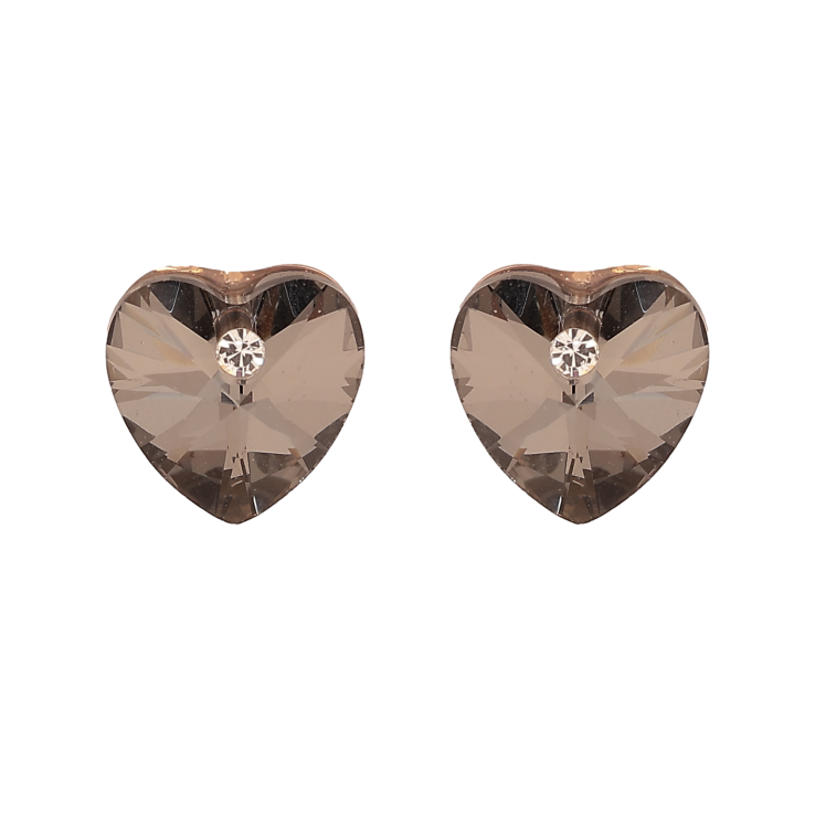 Серьги Xuping цвет 18K с кристаллами Swarovski пусеты "Сердечки Graphite" фото №20