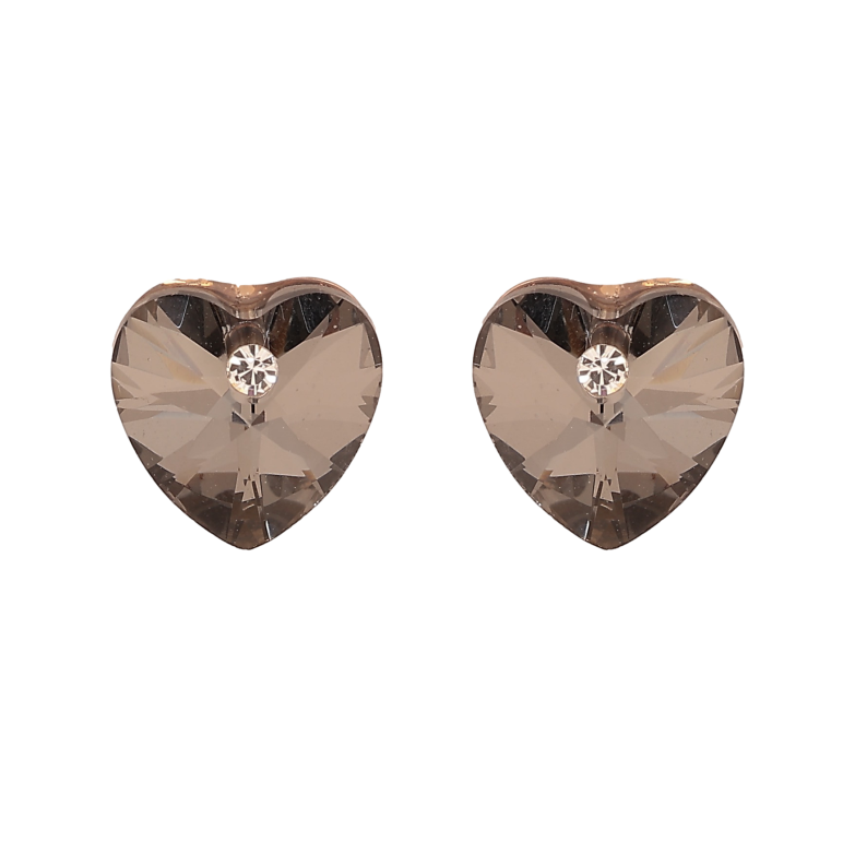 Серьги Xuping цвет 18K с кристаллами Swarovski пусеты "Сердечки Graphite" фото №2