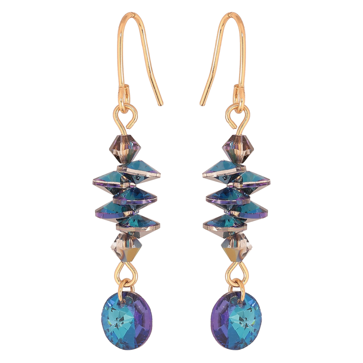 Серьги Xuping цвет 18K с кристаллами Swarovski французский замок "Кристаллы Bermuda Blue" фото №18