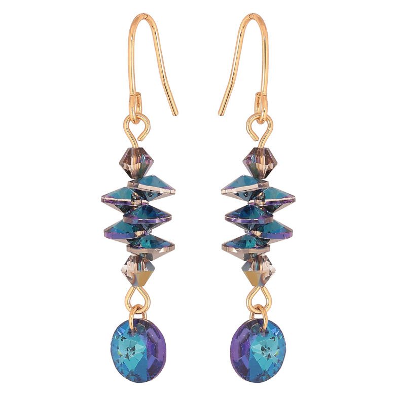 Серьги Xuping цвет 18K с кристаллами Swarovski французский замок "Кристаллы Bermuda Blue" фото №1