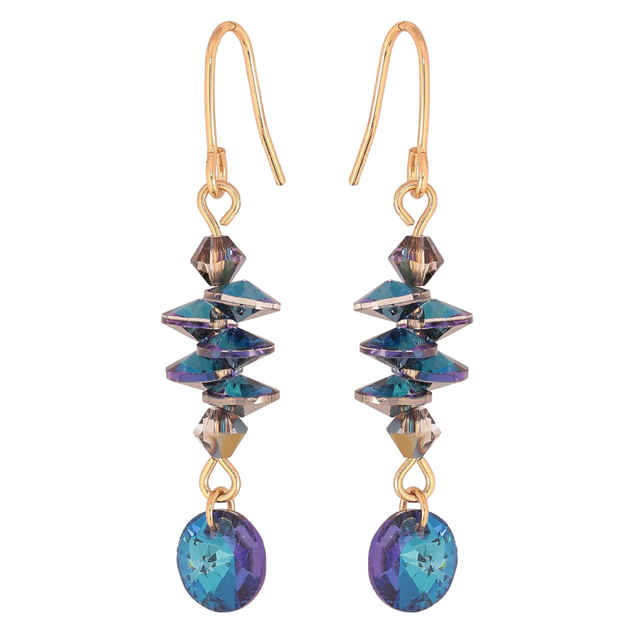 Серьги Xuping цвет 18K с кристаллами Swarovski французский замок "Кристаллы Bermuda Blue" фото №1