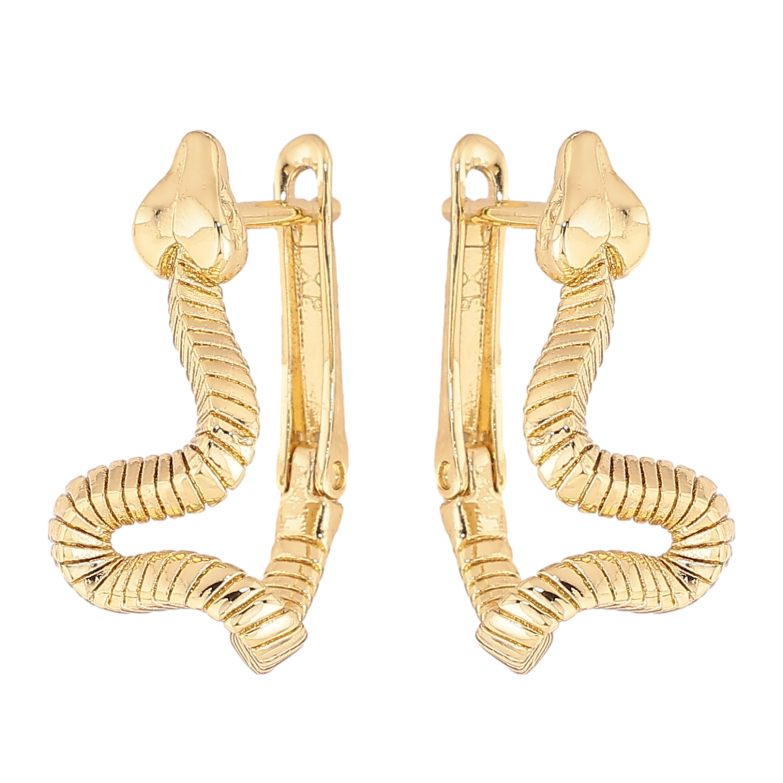 Серьги Xuping цвет Позолота 14K английский замок "Змейки" фото №1