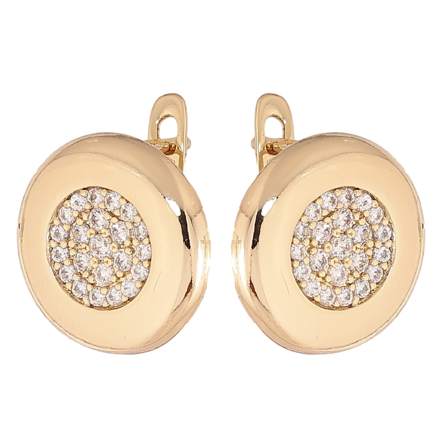 Сережки Xuping колір Позолота 14K англійський замок "Візерунок з кристалами" фото №1 Сережки Xuping колір Позолота 14K англійський замок "Візерунок з кристалами" фото №1