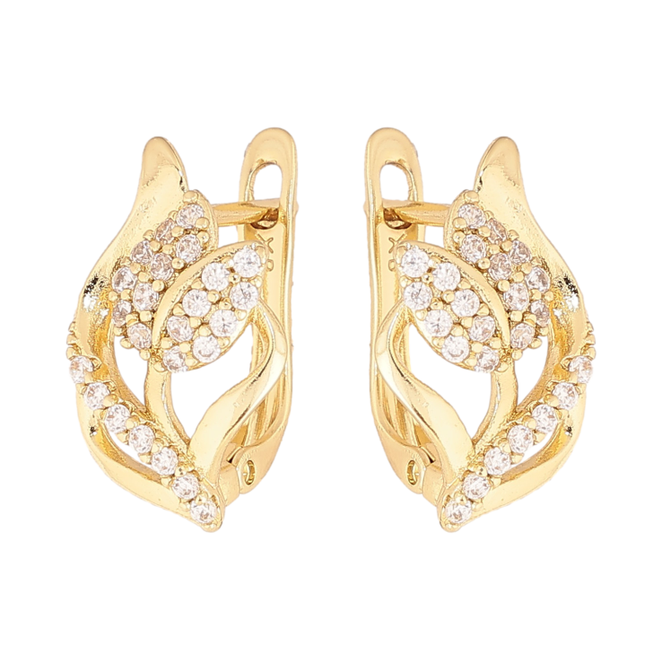 Серьги Xuping цвет Позолота 14K английский замок "Тюльпаны" фото №2