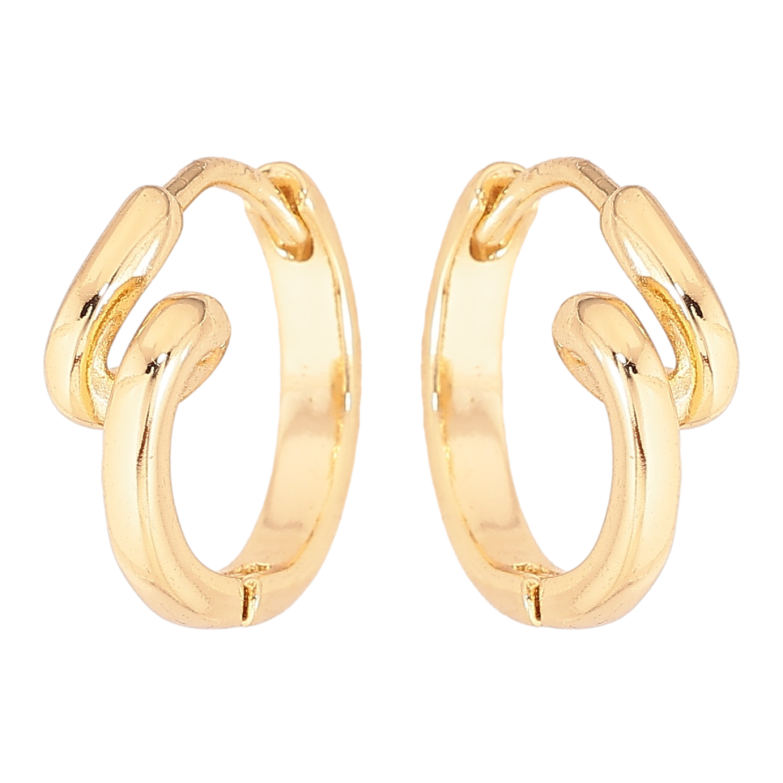 Серьги Xuping цвет Позолота 14K  колечки "Спиральный узор" фото №1