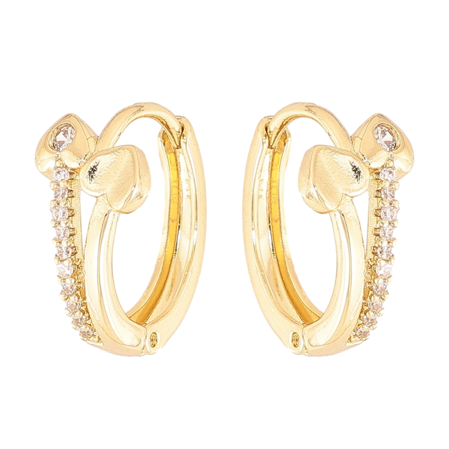 Серьги Xuping цвет Позолота 14K колечки "Узор с кристаллами" фото №1 Серьги Xuping цвет Позолота 14K колечки "Узор с кристаллами" фото №1