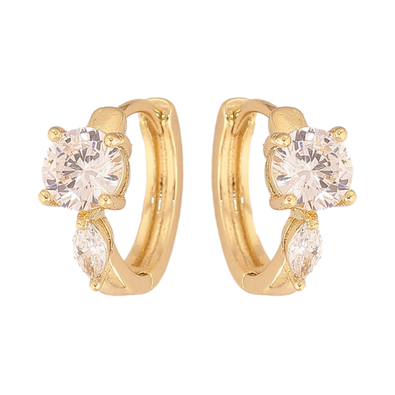 Сережки Xuping колір Позолота 14K колечка "Візерунок з кристалами" фото №1 Сережки Xuping колір Позолота 14K колечка "Візерунок з кристалами" фото №1
