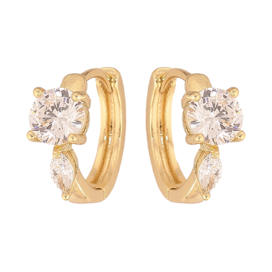 Сережки Xuping колір Позолота 14K колечка "Візерунок з кристалами" фото №1 Сережки Xuping колір Позолота 14K колечка "Візерунок з кристалами" фото №1