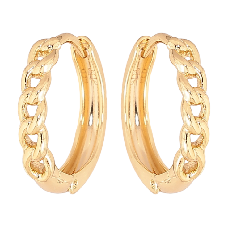 Серьги Xuping цвет Позолота 14K колечки "Узор цепочка" фото №14