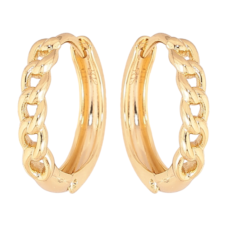 Сережки Xuping колір Позолота 14K колечка "Візерунок ланцюжок" фото №1