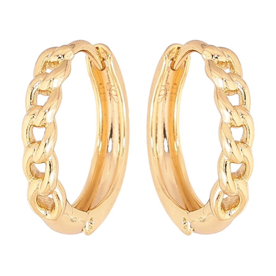 Серьги Xuping цвет Позолота 14K колечки "Узор цепочка" фото №1