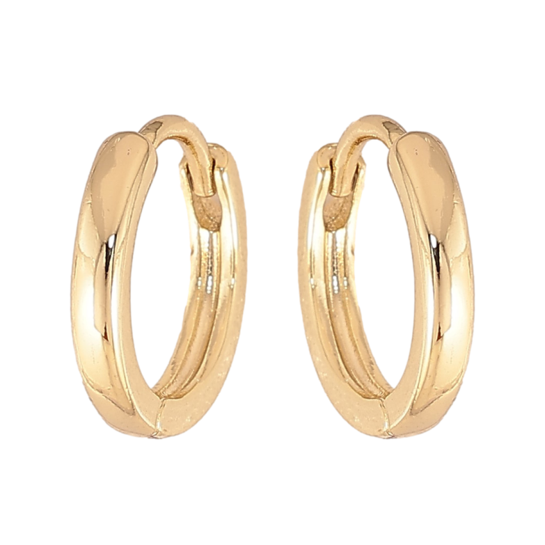 Сережки Xuping колір Позолота 14K колечка "Класика, шир 2мм" ø 13мм фото №1