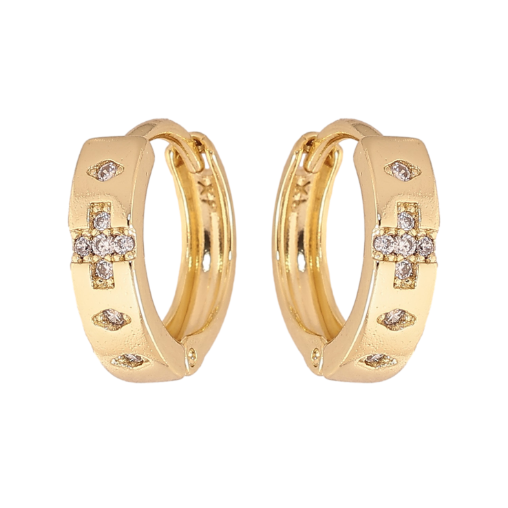 Сережки Xuping колір Позолота 14K колечка "Візерунок з кристалами" фото №20 Сережки Xuping колір Позолота 14K колечка "Візерунок з кристалами" фото №20