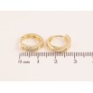 Сережки Xuping колір Позолота 14K колечка "Візерунок з кристалами" фото №2 Сережки Xuping колір Позолота 14K колечка "Візерунок з кристалами" фото №2