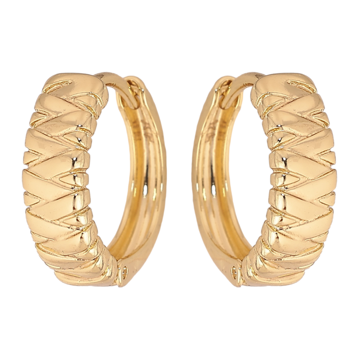 Сережки Xuping колір Позолота 14K колечка "Декоративний візерунок" фото №12