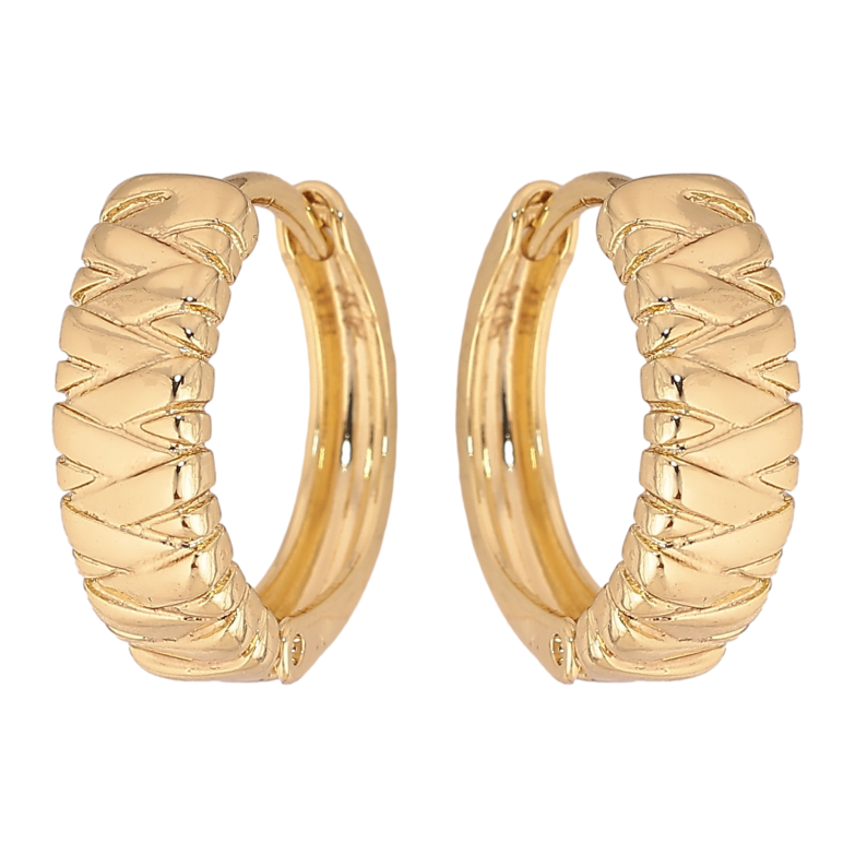 Серьги Xuping цвет Позолота 14K  колечки "Декоративный узор" фото №1