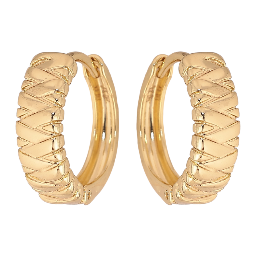 Серьги Xuping цвет Позолота 14K  колечки "Декоративный узор" фото №1