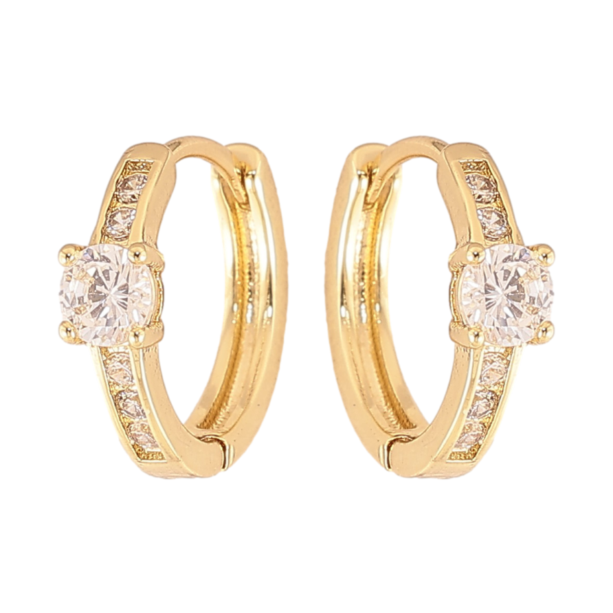 Серьги Xuping цвет Позолота 14K колечки "Узор с кристаллами" фото №1 Серьги Xuping цвет Позолота 14K колечки "Узор с кристаллами" фото №1