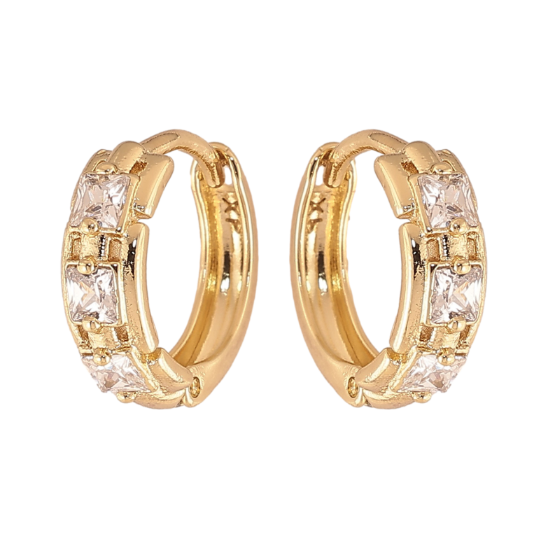 Серьги Xuping цвет Позолота 14K колечки "Узор с кристаллами" фото №1 Серьги Xuping цвет Позолота 14K колечки "Узор с кристаллами" фото №1