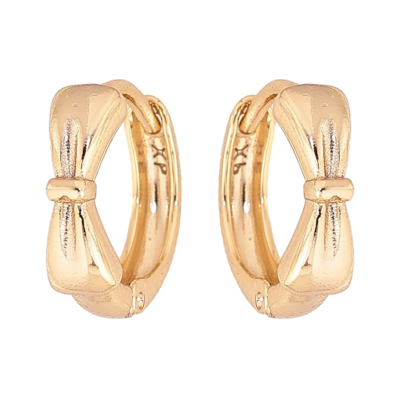 Серьги Xuping цвет Позолота 14K колечки "Банты" фото №1
