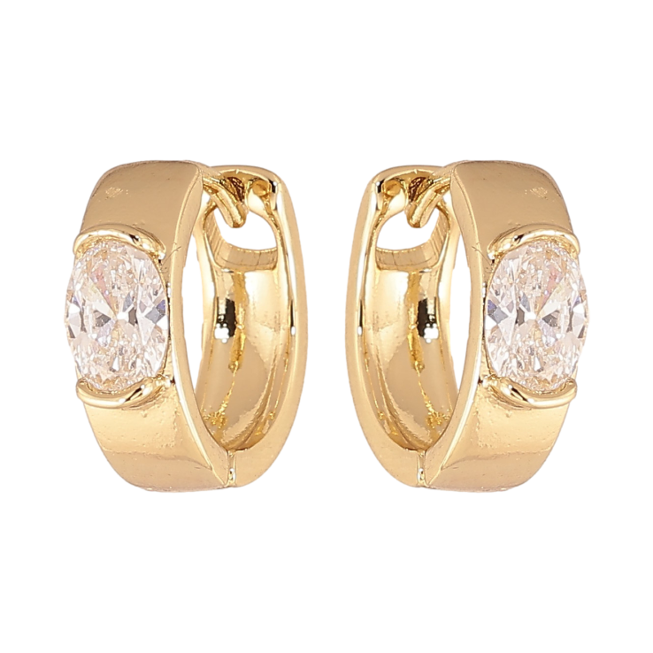 Серьги Xuping цвет Позолота 14K колечки "Вставка кристалл" фото №24