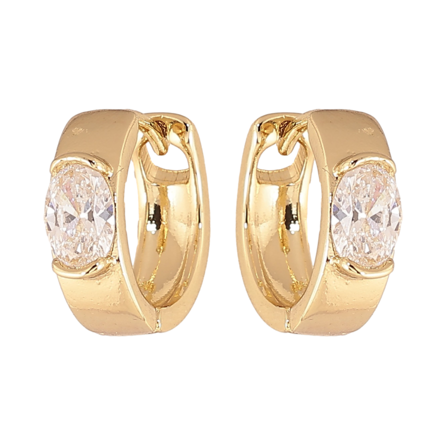 Сережки Xuping колір Позолота 14K колечка "Вставка кристал" фото №1