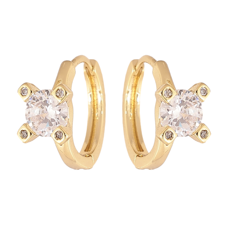 Серьги Xuping цвет Позолота 14K колечки "Вставка кристалл" фото №18