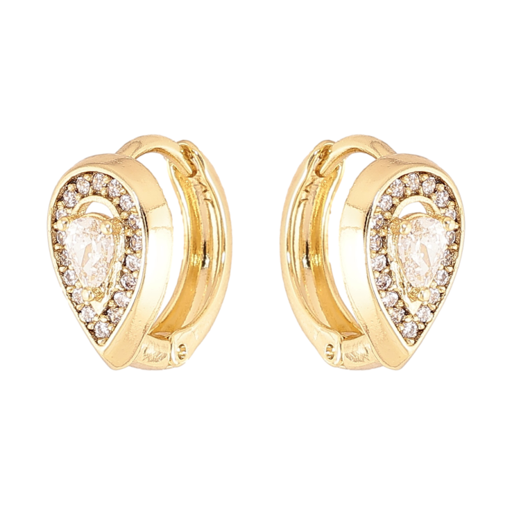 Серьги Xuping цвет Позолота 14K колечки "Кристальные капельки" фото №8