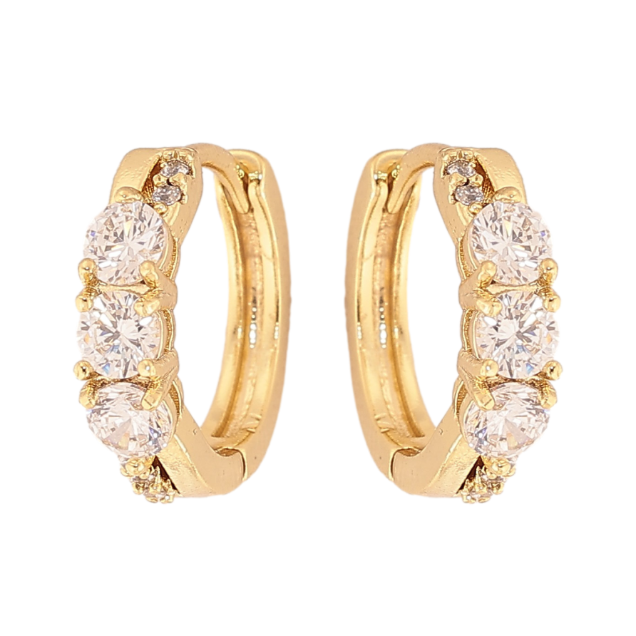 Серьги Xuping цвет Позолота 14K колечки "Узор с кристаллами" фото №1 Серьги Xuping цвет Позолота 14K колечки "Узор с кристаллами" фото №1