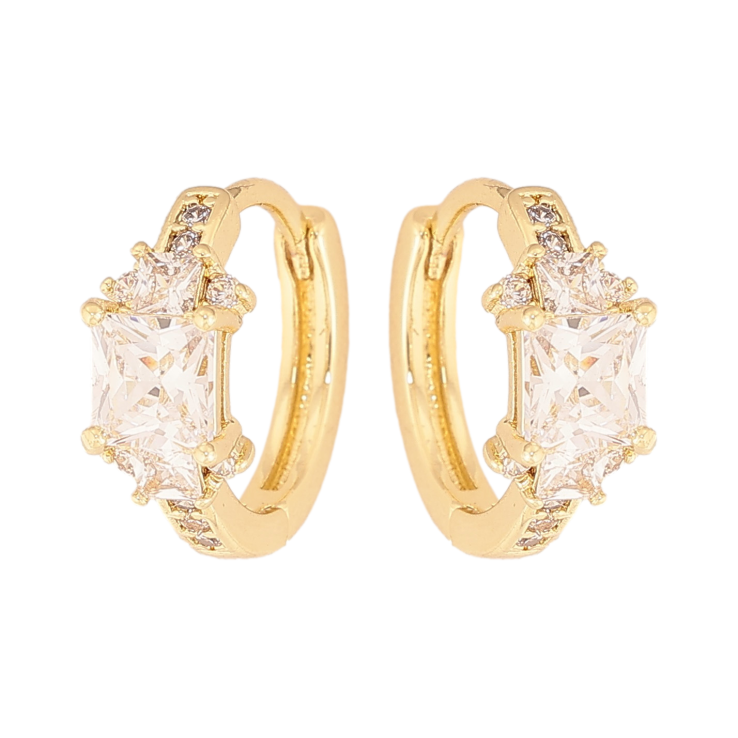 Сережки Xuping колір Позолота 14K колечка "Узор с кристаллами" фото №4 Сережки Xuping колір Позолота 14K колечка "Узор с кристаллами" фото №4