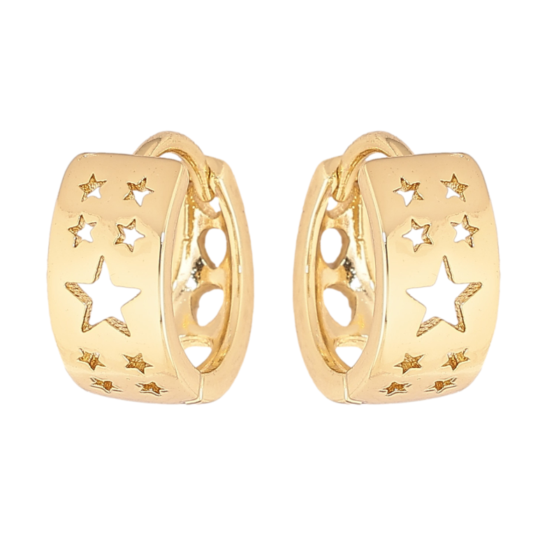 Серьги Xuping цвет Позолота 14K колечки "Узор звездочки" фото №1