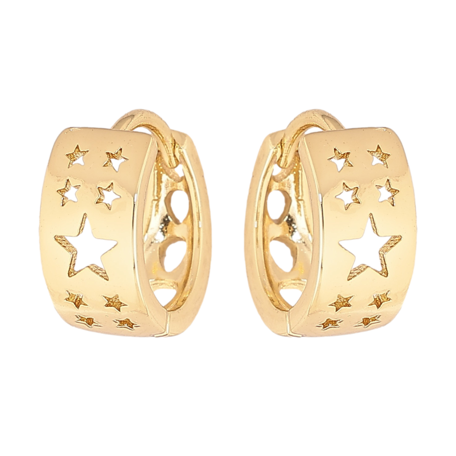 Серьги Xuping цвет Позолота 14K колечки "Узор звездочки" фото №1