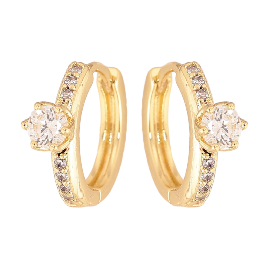 Серьги Xuping цвет Позолота 14K колечки "Узор с кристаллами" фото №1 Серьги Xuping цвет Позолота 14K колечки "Узор с кристаллами" фото №1
