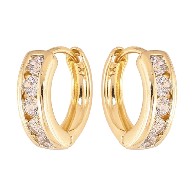 Сережки Xuping колір Позолота 14K колечка "Доріжки кристалів" фото №22 Сережки Xuping колір Позолота 14K колечка "Доріжки кристалів" фото №22