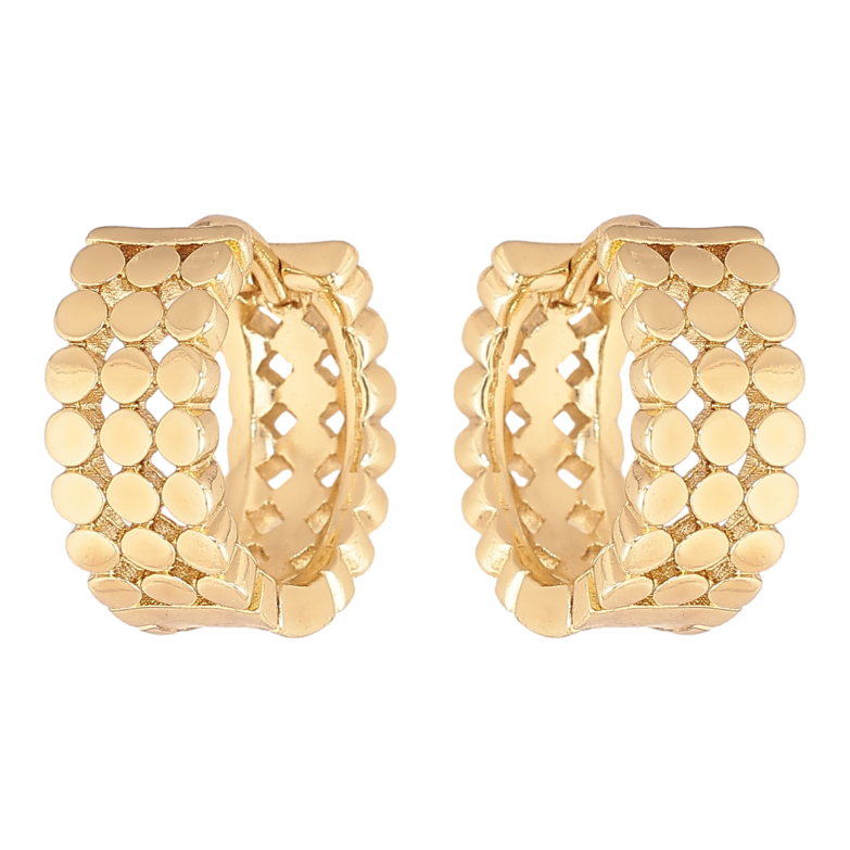 Серьги Xuping цвет Позолота 14K колечки "Декоративный узор" фото №1