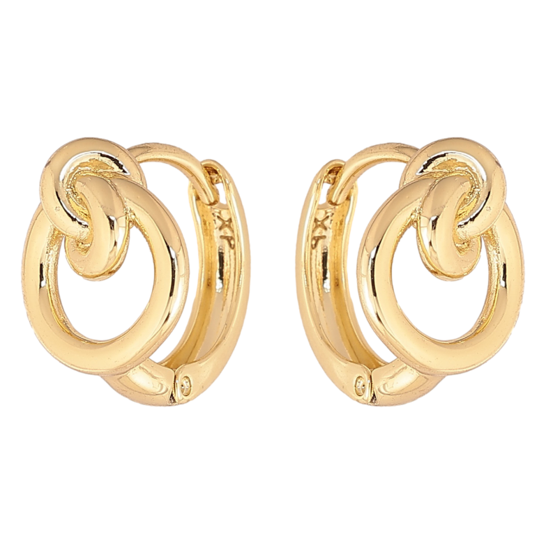 Серьги Xuping цвет Позолота 14K колечки "Декоративный узор" фото №1