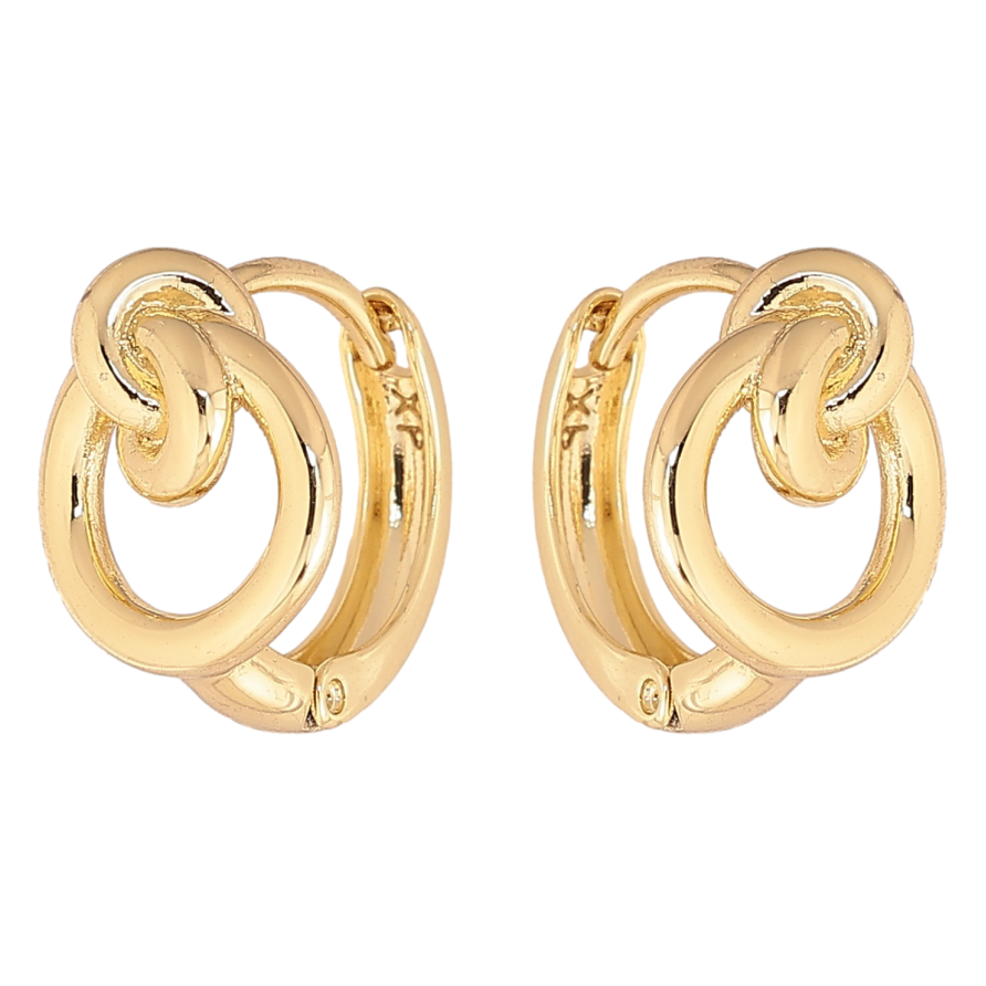 Серьги Xuping цвет Позолота 14K колечки "Декоративный узор" фото №1