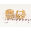 Серьги Xuping цвет Позолота 14K  колечки "Узор с кристаллами" фото №2
