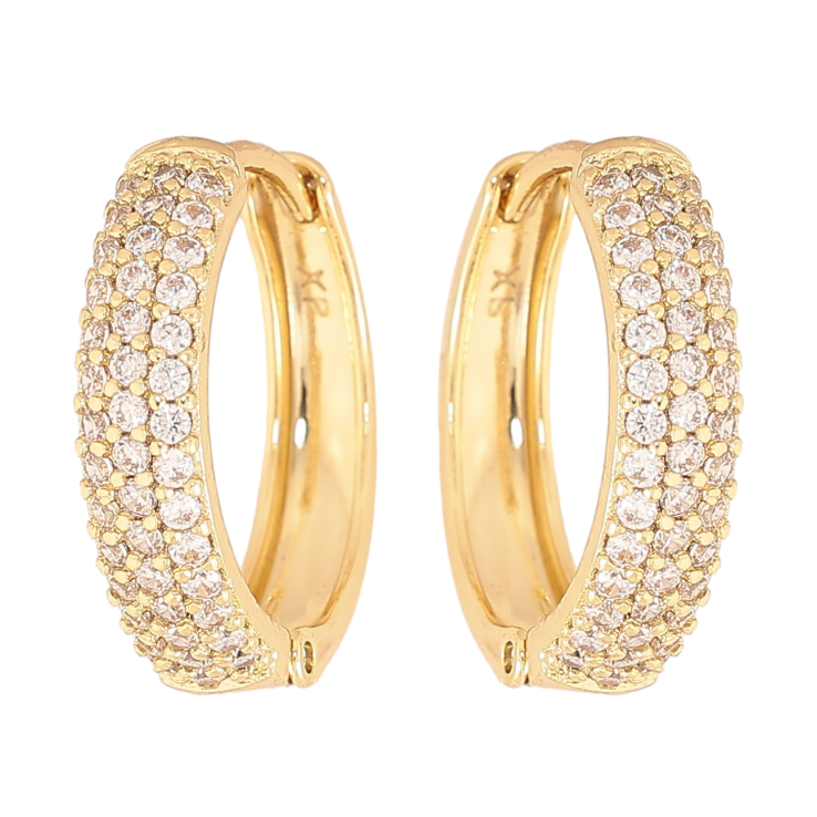 Сережки Xuping колір Позолота 14K колечка "Інкрустація кристалами" фото №8