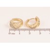 Сережки Xuping колір Позолота 14K колечка "Візерунок з кристалами" фото №2
