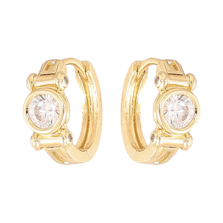 Серьги Xuping цвет Позолота 14K колечки "Узор с кристаллами" фото №1 Серьги Xuping цвет Позолота 14K колечки "Узор с кристаллами" фото №1
