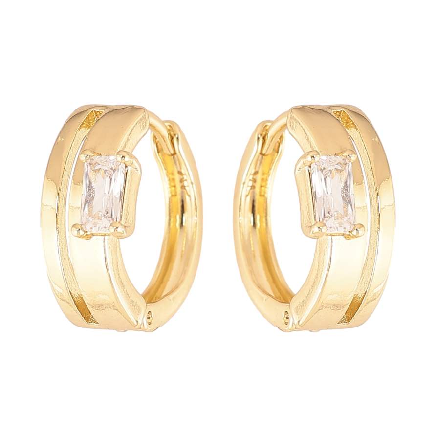 Серьги Xuping цвет Позолота 14K колечки "Узор с кристаллами" фото №1 Серьги Xuping цвет Позолота 14K колечки "Узор с кристаллами" фото №1