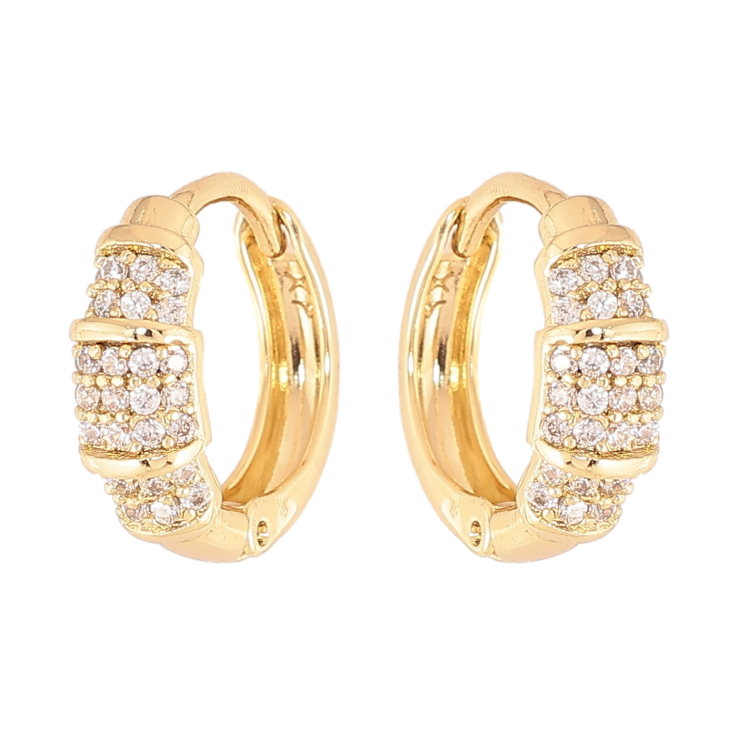 Сережки Xuping колір Позолота 14K колечка "Візерунок з кристалами" фото №21