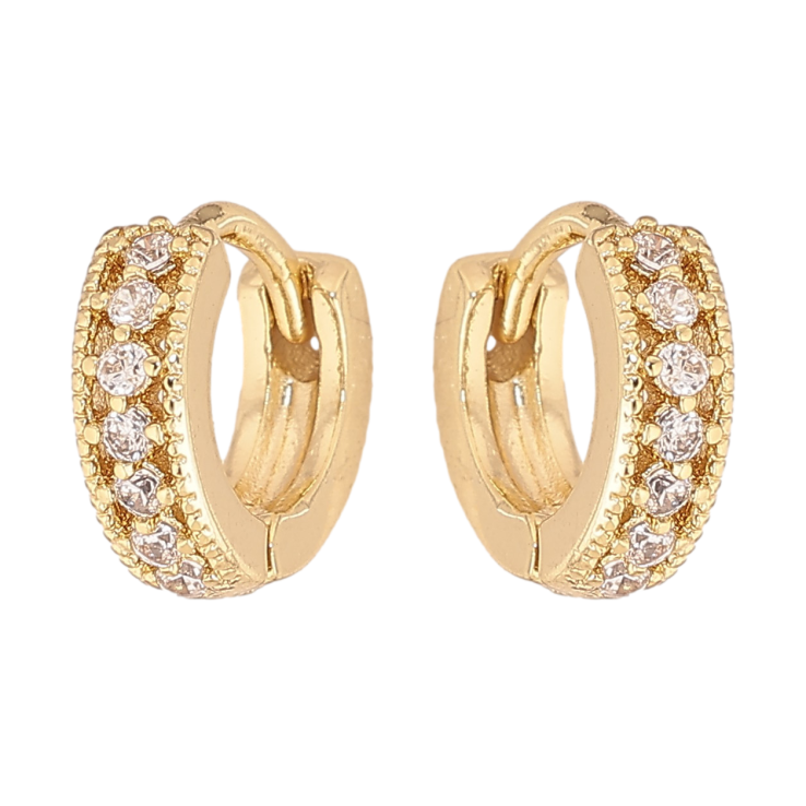 Сережки Xuping колір Позолота 14K колечка "Візерунок з кристалами" фото №10