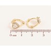 Серьги Xuping цвет Позолота 14K колечки "Кристальные сердечки" фото №2