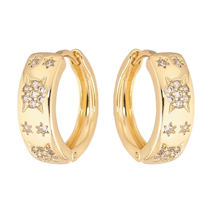 Сережки Xuping колір Позолота 14K колечка "Візерунок з кристалами" фото №21