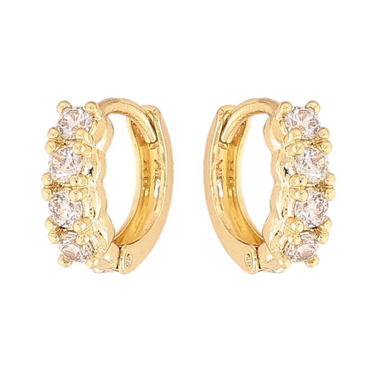Сережки Xuping колір Позолота 14K колечка "Доріжки кристалів" фото №17